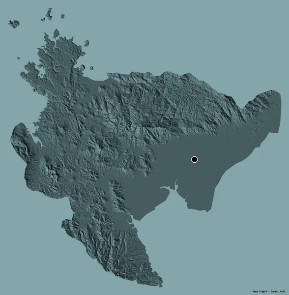 Tvar Saga Prefektura Japonska Jeho Hlavním Městem Izolované Pevném Barevném — Stock fotografie