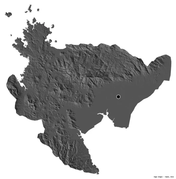 Vorm Van Saga Prefectuur Van Japan Met Hoofdstad Geïsoleerd Witte — Stockfoto