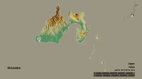 Vorm Van Shizuoka Prefectuur Van Japan Met Zijn Hoofdstad Geïsoleerd — Stockfoto