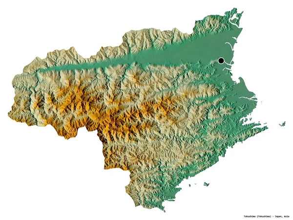 白を基調とした首都 徳島県の姿 地形図 3Dレンダリング — ストック写真