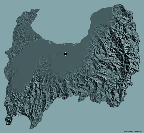 Forma Toyama Prefeitura Japão Com Sua Capital Isolada Fundo Cor — Fotografia de Stock