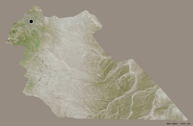 Ürdün 'ün başkenti Amman' ın katı renk arkaplanı ile izole edilmiş hali. Uydu görüntüleri. 3B görüntüleme