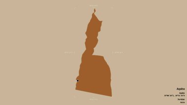 Ürdün 'ün Akabe bölgesinde katı bir arka planda izole edilmiş bir sınır kutusu var. Etiketler. Desenli dokuların bileşimi. 3B görüntüleme