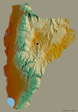 Ürdün 'ün Balqa eyaleti, başkenti katı renk arkaplanı ile izole edilmiştir. Topografik yardım haritası. 3B görüntüleme