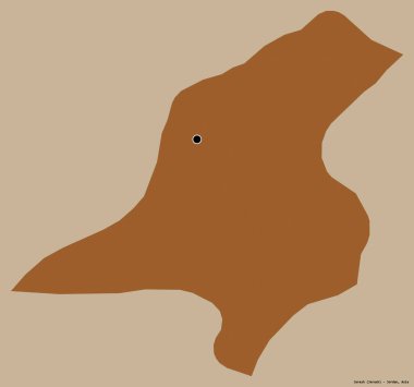 Ürdün 'ün Jarash bölgesi, başkenti katı renk arkaplanı ile izole edilmiştir. Desenli dokuların bileşimi. 3B görüntüleme