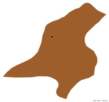 Ürdün 'ün Jarash bölgesi, başkenti beyaz arka planda izole edilmiştir. Desenli dokuların bileşimi. 3B görüntüleme