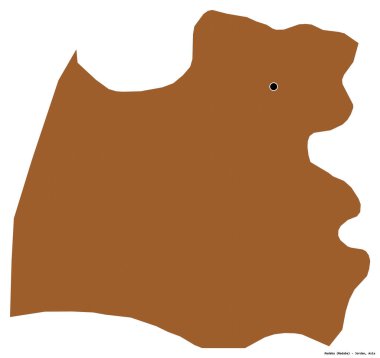 Ürdün 'ün başkenti Madaba' nın beyaz arka planda izole edilmiş hali. Desenli dokuların bileşimi. 3B görüntüleme