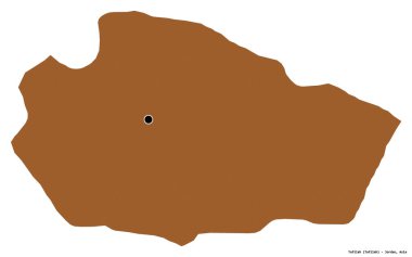 Ürdün 'ün başkenti Tafilah' ın beyaz arka planda izole edilmiş hali. Desenli dokuların bileşimi. 3B görüntüleme