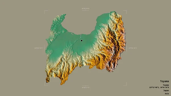 Oblast Tojamy Prefektura Japonska Izolovaná Pevném Pozadí Georeferencované Hraniční Oblasti — Stock fotografie