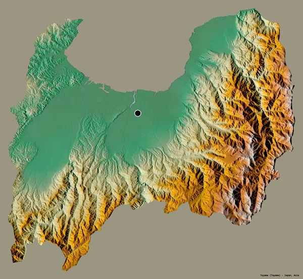 Form Toyama Prefektur Japan Med Sin Huvudstad Isolerad Solid Färg — Stockfoto