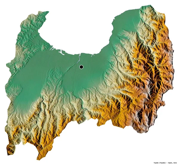 Form Toyama Prefektur Japan Med Dess Huvudstad Isolerad Vit Bakgrund — Stockfoto