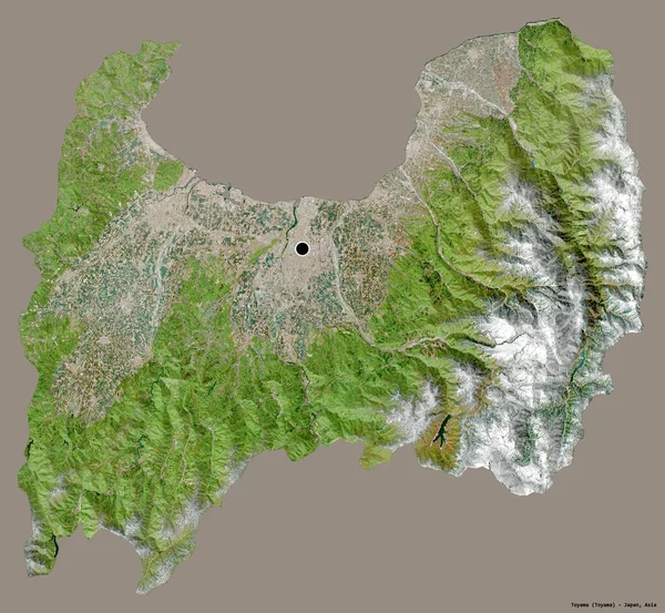 Shape Toyama Prefecture Japan Its Capital Isolated Solid Color Background — Stock Photo, Image