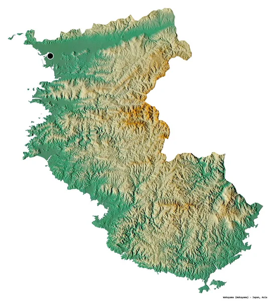 Forma Wakayama Prefettura Del Giappone Con Sua Capitale Isolata Sfondo — Foto Stock