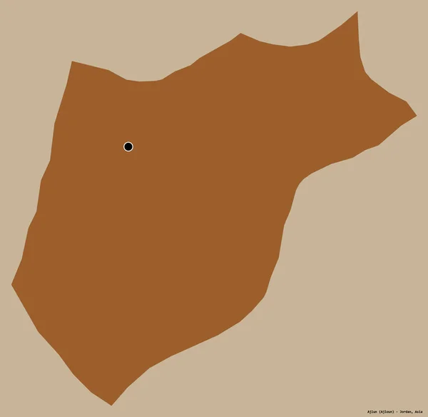 Form Ajlun Provinsen Jordanien Med Sin Huvudstad Isolerad Solid Färg — Stockfoto