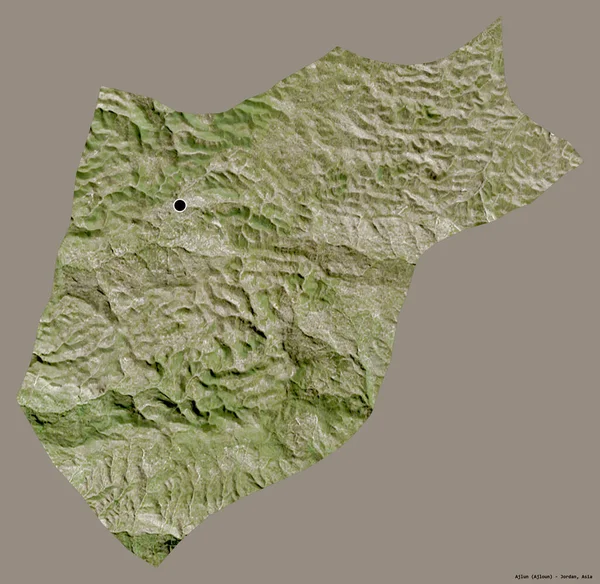 Shape Ajlun Province Jordan Its Capital Isolated Solid Color Background — Stock Photo, Image