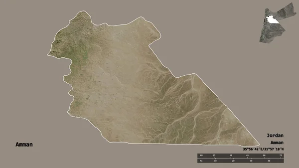Forma Amã Província Jordânia Com Sua Capital Isolada Fundo Sólido — Fotografia de Stock