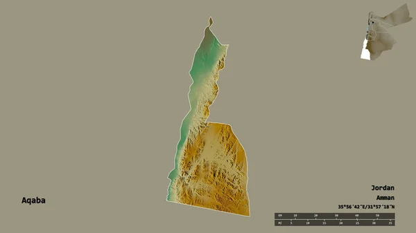 Tvar Aqaby Provincie Jordánsko Hlavním Městem Izolovaným Pevném Pozadí Měřítko — Stock fotografie