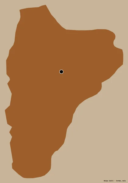 Forma Balqa Provincia Jordania Con Capital Aislada Sobre Fondo Color — Foto de Stock