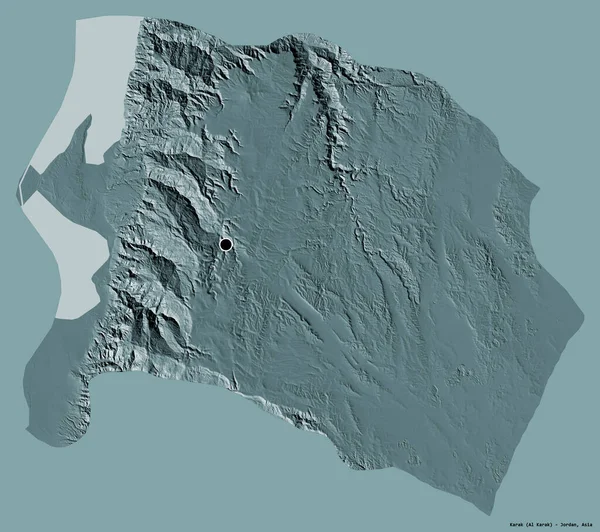 Forma Karak Provincia Giordania Con Sua Capitale Isolata Uno Sfondo — Foto Stock