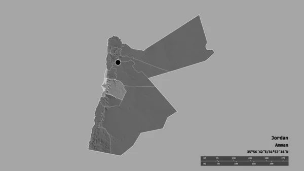 Зневірена Форма Йорданії Столицею Основним Регіональним Відділенням Відокремленою Територією Карак — стокове фото