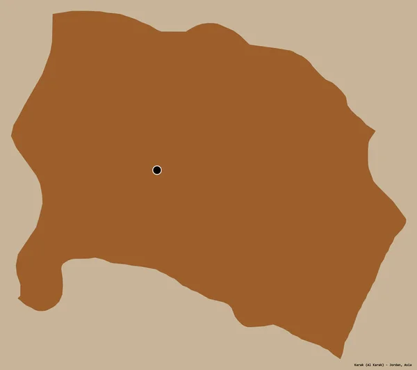 Forma Karak Província Jordânia Com Sua Capital Isolada Fundo Cor — Fotografia de Stock