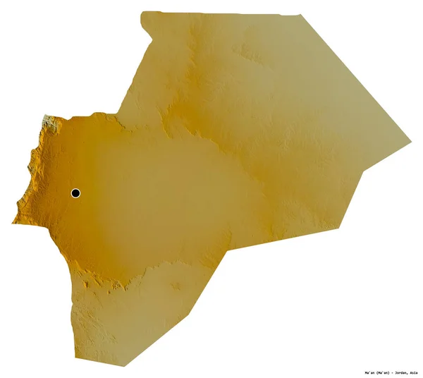 Forma Provincia Jordania Con Capital Aislada Sobre Fondo Blanco Mapa — Foto de Stock