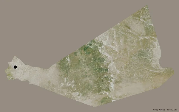 Alakja Mafraq Jordánia Tartomány Főváros Elszigetelt Szilárd Színű Háttér Műholdas — Stock Fotó