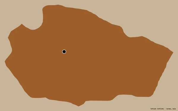 Форма Тафіла Провінція Йорданія Своєю Столицею Ізольованою Суцільному Кольоровому Тлі — стокове фото