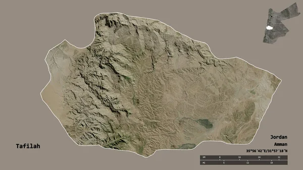 Form Tafilah Provinsen Jordanien Med Dess Huvudstad Isolerad Solid Bakgrund — Stockfoto