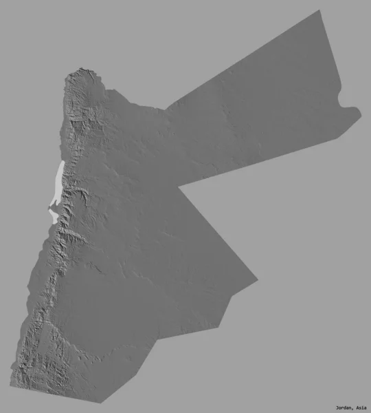 その首都とヨルダンの形状は しっかりとした色背景に隔離されています 標高マップ 3Dレンダリング — ストック写真