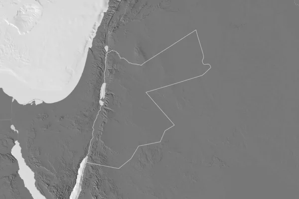 Ürdün Genişletilmiş Alanı Çift Seviyeli Yükseklik Haritası Görüntüleme — Stok fotoğraf