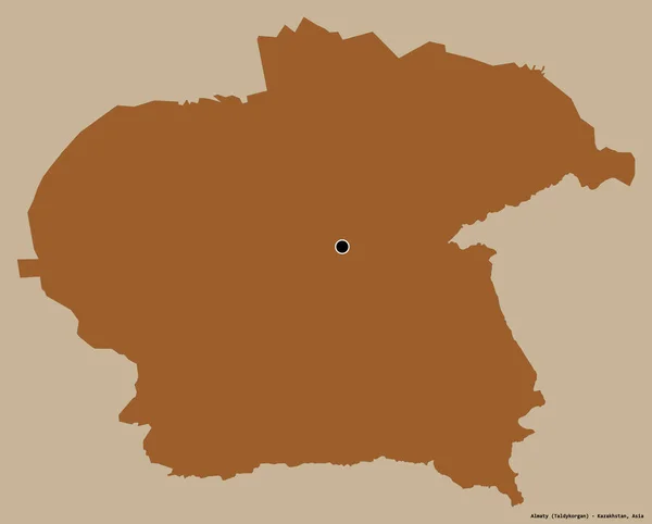 Gestalt Von Almaty Region Von Kasachstan Mit Seiner Hauptstadt Isoliert — Stockfoto