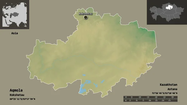 Forma Aqmola Región Kazajstán Capital Escala Distancia Vistas Previas Etiquetas —  Fotos de Stock