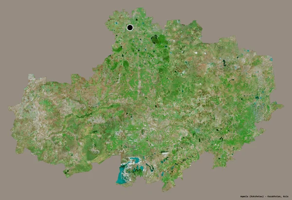 Forma Aqmola Regione Del Kazakistan Con Sua Capitale Isolata Uno — Foto Stock