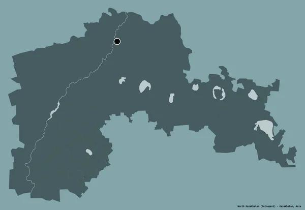 Gestalt Von Nordkasachstan Region Von Kasachstan Mit Seiner Hauptstadt Isoliert — Stockfoto