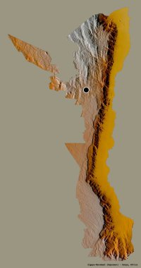 Kenya 'nın Elgeyo-Marakwet ilçesi, başkenti katı bir renk arkaplanı ile izole edilmiştir. Topografik yardım haritası. 3B görüntüleme