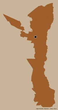 Kenya 'nın Elgeyo-Marakwet ilçesi, başkenti katı bir renk arkaplanı ile izole edilmiştir. Desenli dokuların bileşimi. 3B görüntüleme