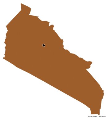 Kenya 'nın Kajiado ilçesi, başkenti beyaz arka planda izole edilmiştir. Desenli dokuların bileşimi. 3B görüntüleme