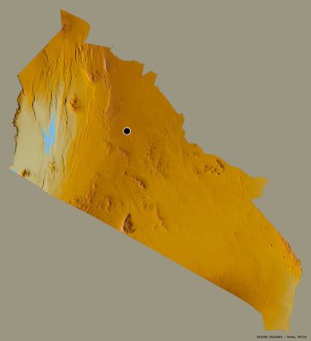 Kenya 'nın Kajiado ilçesi, başkenti katı renk arkaplanı ile izole edilmiştir. Topografik yardım haritası. 3B görüntüleme