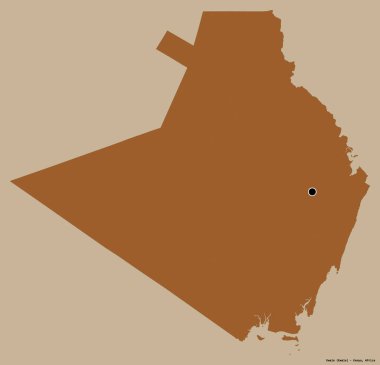 Kenya 'nın Kwale ilçesi, başkenti katı renk arkaplanı ile izole edilmiştir. Desenli dokuların bileşimi. 3B görüntüleme
