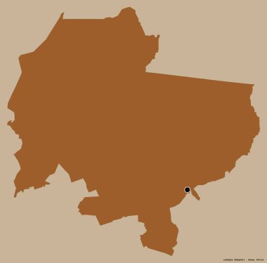 Kenya 'nın Laikipia ilçesi, başkenti katı renk arkaplanı ile izole edilmiştir. Desenli dokuların bileşimi. 3B görüntüleme