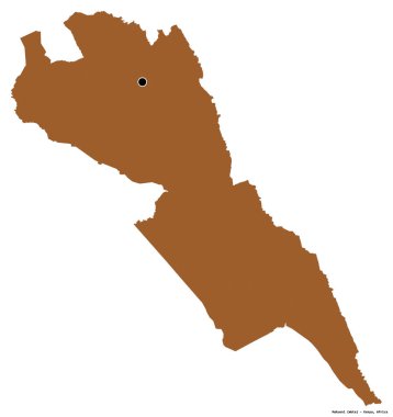 Kenya 'nın Makueni ilçesi, başkenti beyaz arka planda izole edilmiştir. Desenli dokuların bileşimi. 3B görüntüleme