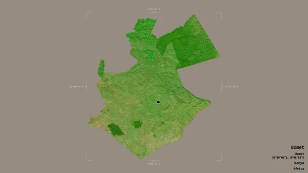 Περιοχή Bomet Επαρχία Της Κένυας Απομονωμένη Στέρεο Υπόβαθρο Ένα Γεωγραφικό — Φωτογραφία Αρχείου