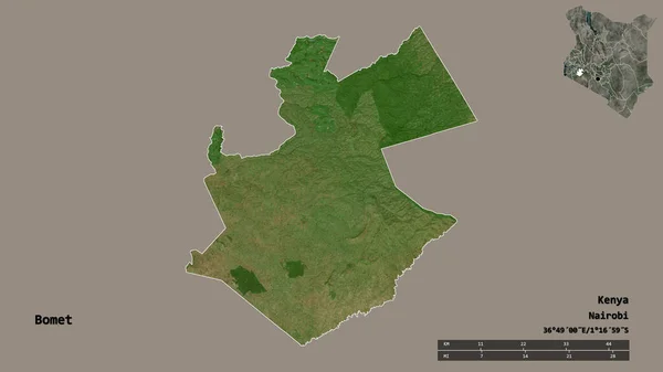 Shape Bomet County Kenya Its Capital Isolated Solid Background Distance — Stock Photo, Image