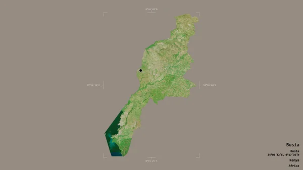 Area Busia County Kenya Isolated Solid Background Georeferenced Bounding Box — Stock Photo, Image