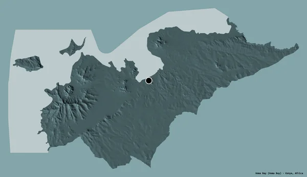 Forma Bahía Homa Condado Kenia Con Capital Aislada Sobre Fondo —  Fotos de Stock