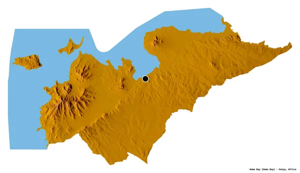 Форма Гома Бей Графство Кенія Столицею Ізольованою Білому Тлі Карта — стокове фото