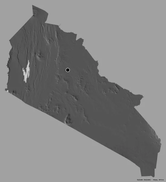Форма Кадзиадо Графства Кения Своей Столицей Изолированной Сплошном Цветном Фоне — стоковое фото