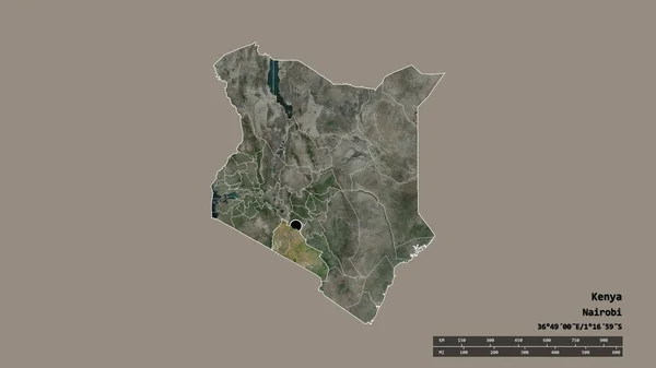 수도인 케냐의 형태와 지역이 있었다 라벨이요 렌더링 — 스톡 사진