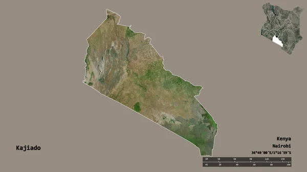 Shape Kajiado County Kenya Its Capital Isolated Solid Background Distance — Stock Photo, Image